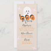 Menu de fête d'anniversaire de Halloween rétro ave (Devant)