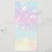 Menu de fête d'anniversaire de la fille de licorne (Dos)