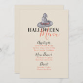 Menu de fête d'anniversaire du Casquette de sorciè (Devant / Derrière)