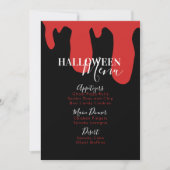 Menu de fête d'anniversaire Halloween Sang de Vamp (Devant)