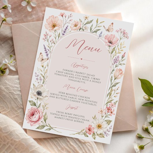 Menu de Fête de Fiançailles Floral