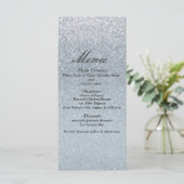 Menu de fête de mariage pailleté argent de conte d (Debout devant)