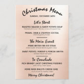 Menu de fête de Noël d'hiver Blush Floral (Dos)