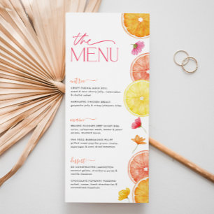 Menu de Fête des mariées de l'agrumes brillants de