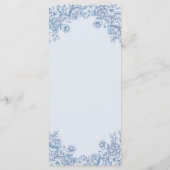 Menu de Fête des mariées Dusty Blue Chinoiserie (Dos)