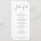 Menu de Fête des mariées Mariage de script moderne (Devant / Derrière)
