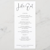 Menu de Fête des mariées Mariage de script moderne (Devant)