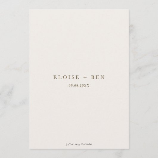 Menu de Fête des mariées Mariage en herbe Pampas d (Dos)