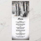 Menu de fête d'hiver rustique avec arbre et guirla (Devant)