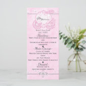Menu de fête élégant Carrosse Cendrillon rose (Debout devant)