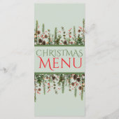 Menu de fête élégant de Noël avec verdure (Dos)