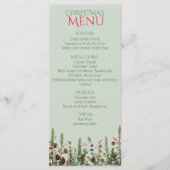 Menu de fête élégant de Noël avec verdure (Devant)