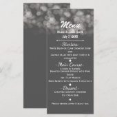 Menu de fête élégant et glamour avec lumières mini (Devant / Derrière)