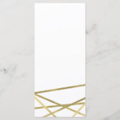 Menu de fête élégant floral Lignes Rose rouge & Or (Dos)