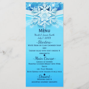 Menu de fête Flocon de neige du pays des merveille