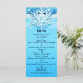 Menu de fête Flocon de neige du pays des merveille (Debout devant)