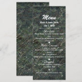 Menu de fête Glam Camo Vert & Argent (Devant / Derrière)