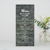Menu de fête Glam Camo Vert & Argent (Debout devant)