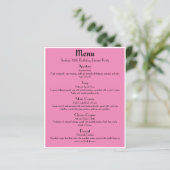 Menu de fête Glam Rose Or Rose (Debout devant)