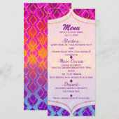 Menu de fête glamour marocain arabe aux couleurs v (Devant / Derrière)