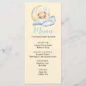 Menu de fête prénatale pour garçon ourson de rêve (Devant)