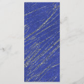 Menu de fête rayé en marbre bleu et argent moderne (Dos)