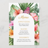 Menu de fête tropicale coloré et luau (Devant)
