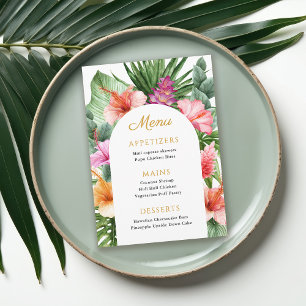 Menu de fête tropicale coloré et luau