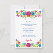 Menu de fleurs colorées Quinceañera (Devant)