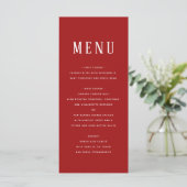 Menu de gala géométrique à aquarelle rouge (Debout devant)