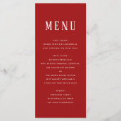 Menu de gala géométrique à aquarelle rouge (Devant)