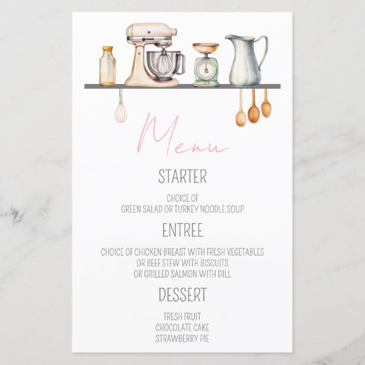 Menu de la Baby Shower à venir ! (Devant)