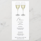 Menu de la baby shower avec champagne (Devant)