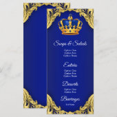 Menu de la Baby Shower du Prince (Devant / Derrière)