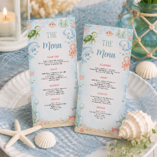 Menu de la Baby Shower Océan "Sea You Soon"