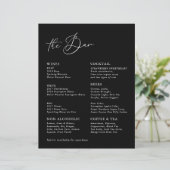 Menu de la barre de Mariage de calligraphie modern (Debout devant)