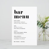 Menu de la barre de Mariage de la typographie rétr (Debout devant)