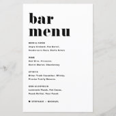 Menu de la barre de Mariage de la typographie rétr (Devant)