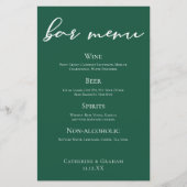Menu de la barre de Mariage Emerald Green Script F (Devant)