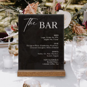 Menu de la barre de Mariage noire classique
