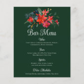 Menu de la barre de Mariage verte de Noël Poinsett (Devant)
