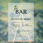 Menu de la barre des boissons de signature Mariage (Neutre)