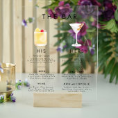 Menu de la barre des boissons de style classique m