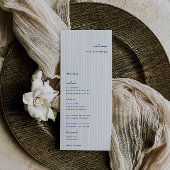 Menu de la carte de Mariage bleu blanc