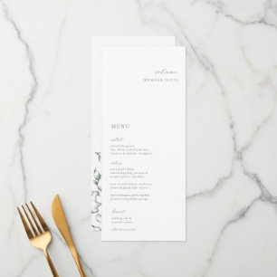 Menu de la carte de place végétale minimaliste Sag