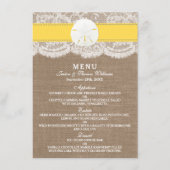 Menu de la collection de Mariages de dollars de sa (Devant)