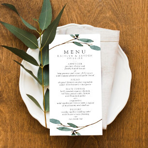 Menu de la collection de Mariages de liss botaniqu