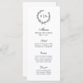 Menu de la couronne monogramme traditionnel noir e (Devant / Derrière)