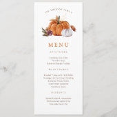 Menu de la dinde de Thanksgiving à la citrouille (Devant)