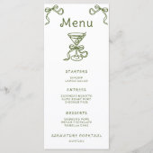Menu de la douche de mariée Martini Bow (Devant)